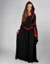 Robe Isolda - Noire et rouge à capuche