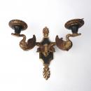 Lustre style Empire avec son applique assortie, motifs cygnes.