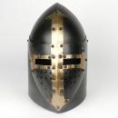 Heaume pain de sucre - Noir et croix en laiton