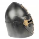 Heaume pain de sucre - Noir et croix en laiton