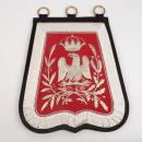 Sabretache d'officier, garnitures argent.