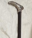 Canne à pommeau d'argent ciselé, belle époque