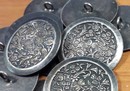 Bouton plat 28 mm à motif floral