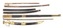 Lot de 6 fourreaux et un sabre court à l'orientale
