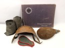 Lot: ceux d'en face. Gourde d'époque+ plaque de renfort de stahlhelm+ livre souvenir 