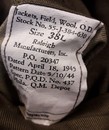 Blouson Ike, boutons à trous, fin de guerre WWII.