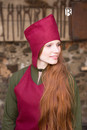 Coiffe toque du moyen age Adis en laine