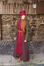 Coiffe toque du moyen age Adis en laine
