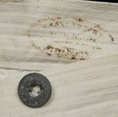 Pantalon en grosse toile rayée de tenue de corvée