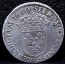 Monnaie royale - Louis XIV - demi-écu à la mèche longue - 1650 !