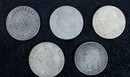 5 COPIES d'écus de Louis XV à Charles X