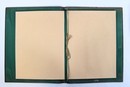 Portefeuille/écritoire en cuir style Empire bordé de gravure dorée au fer, avec tampon et porte carnet