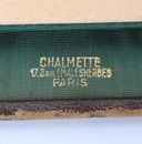 Portefeuille/écritoire en cuir style Empire bordé de gravure dorée au fer, avec tampon et porte carnet