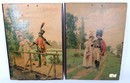 Lot de 2 chromolithographies de hussards, P Grolleron, 31 X 45 cm  