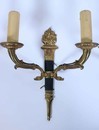 Lustre à dessous très ouvragé et ses 2 appliques style Empire