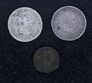 Lot 4 Italie : Napoléon 1808 Roi d'Italie - 5 lires argent M  et 1 soldo+ 5 franchi Lucques et Piombino 1805