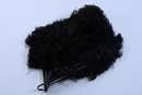 Grand éventail en plumes d'autruche noir. Belle époque