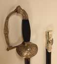 Épée d'officier d'état major argentée Empire/Restauration, avec fourreau neuf