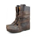 Bottes viking basses Floki cuir lisse, lien cuir, semelles caoutchouc