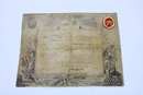 France: rare et authentique (1793) parchemin d'attribution de la Croix de vétérance, accompagné d'une copie de croix. République.