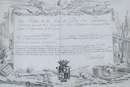 Parchemin d'attribution d'une pension de 80 livres à Nicolas Chuillier (?) fusilier du régiment de l'Ile de France. Ancien régime. 