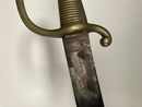 Sabre briquet, poignée marquée VERSAILLES, avec fourreau ancien à chape à bouton, lame janv 1815