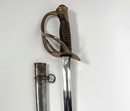 Sabre d'officier de cavalerie légère, modèle 1822 modifié 1882, lame courbe nickelée. Fourbisseur Petitfils et Bailhache.