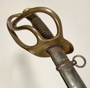 Sabre d'officier de cavalerie légère, modèle 1822 modifié 1882, lame courbe nickelée. Fourbisseur Petitfils et Bailhache.