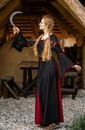 Robe médiévale Aliénor Noir et Rouge