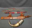 Lot de 4 armes africaines anciennes + poire à poudre Afrique