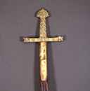 Épée dans le style de celle de Charlemagne. Copie de théâtre ancienne.