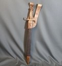 PRUSSE - Glaive d'artillerie ou FASCHINENMESSER modele 1849, avec fourreau et gousset de port. VENDU EN 24 H
