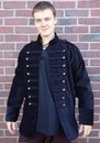 Veste Bodo en velours noir à brandebourgs