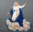 Icone brodée, 58 cm de haut! vers 1850. Vierge Marie. EXEMPLAIRE 2.