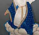 Icone brodée, 58 cm de haut! vers 1850. Vierge Marie. EXEMPLAIRE 2.
