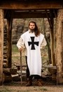 Tabard de chevalier teutonique en coton - Blanc croix noire