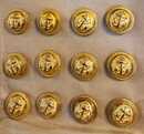 Boutons dorés de la marine nationale, vers 1900. Diam 11 mm. Prix à l'unité 