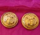 Boutons d'officier d'infanterie coloniale, vers 1900, neuf de stock. Prix à l'unité