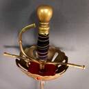 Rapières à tasse à 2 quillons en bronze + dague main gauche aux serpents, occasion.