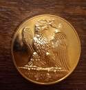 Refrappe moderne en bronze doré, médaille commémorative napoléonienne de Denon et Jaley: Colonne de la Grande Armée