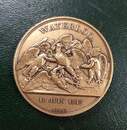 Refrappe moderne en bronze, médaille commémorative napoléonienne de Denon and Jaley: Waterloo 