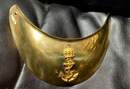 Hausse col d'officier de marine, 2 ème Empire. Ancre dorée.  Dos garni de cuir blanc patiné. Copie.