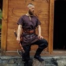 Tunique viking Harbard marron foncé manches courtes