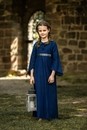 Robe enfant en coton Piccola Donna - BLEU ou ECRUE