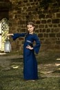 Robe enfant en coton Piccola Donna - BLEU ou ECRUE
