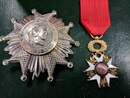 Lot Légion d'Honneur 3 ème republique. Copie de plaque de Grand Coix et croix d'officier uniface. Pour théâtre et spectacle