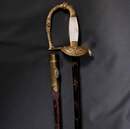 Épée d'officier d'état major Empire. Dorure d'origine, cuir d'origine.