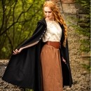 Cape en laine Rosie - Fermeture boutons - long. 1m10