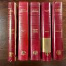 Lot de 5 livres des Éditions Académiques Perrin sur la révolution, reliure simili cuir rouge: Terreur, saint Just, Hebert, Babeuf, 10 aout 1792