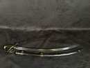 Sabre d'officier de cavalerie légère à la chasseur, Empire. Lame gravée à l'aigle couronné. Fourreau à garnitures laiton 